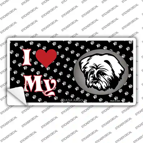 I Love My Lhasa Apso Novelty Sticker Decal Small