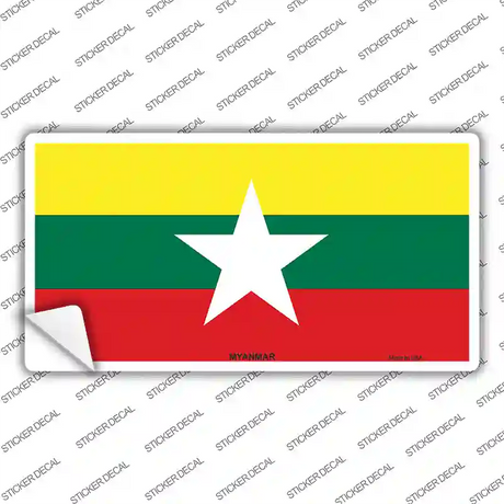 Myanmar Flag Novelty Sticker Decal