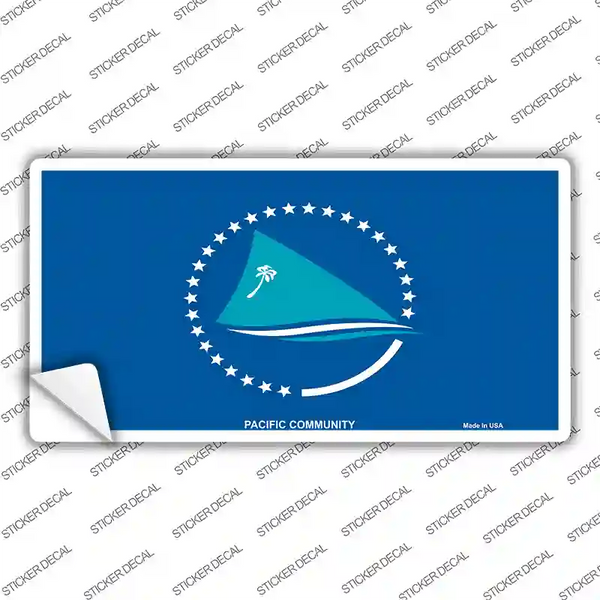 Pacific Community Flag Novelty Sticker Decal | Smart Blonde