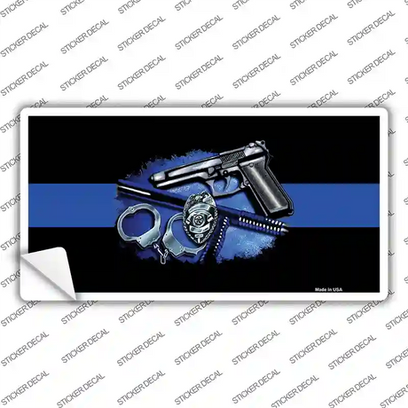 Thin Blue Line Badge Novelty Sticker Decal Small