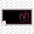 Flip Flops Pink Offset Novelty Sticker Decal Small