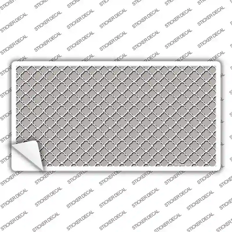 Grey White Quatrefoil Novelty Sticker Decal