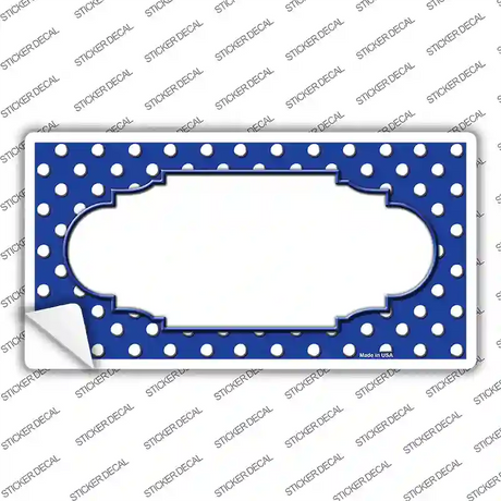 Scallop Blue White Polka Dot Novelty Sticker Decal