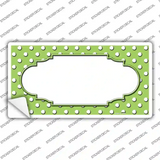 Scallop Lime Green White Polka Dot Novelty Sticker Decal