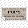 Welcome To Pops Novelty Sticker Decal