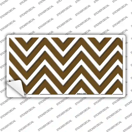 Brown Chevron Novelty Sticker Decal