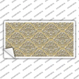 Gold White Damask Novelty Sticker Decal