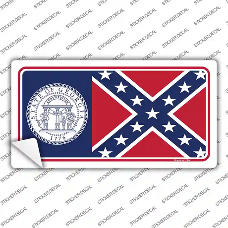 Georgia Seal Confederate Flag Novelty Sticker Decal Small