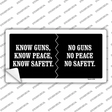 Know Guns, Know Peace, Know Safety Novelty Sticker Decal Small