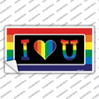 I Love U Novelty Sticker Decal Small