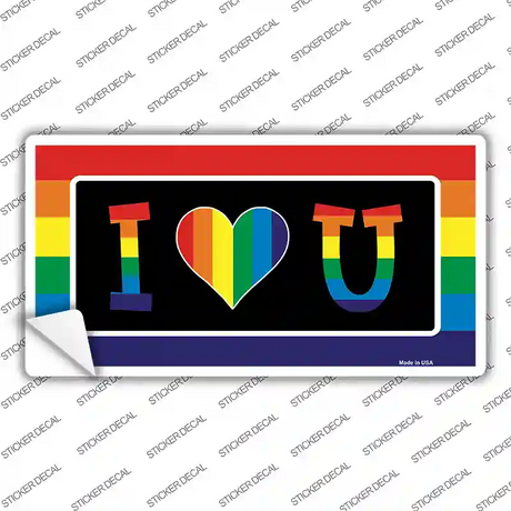 I Love U Novelty Sticker Decal Small