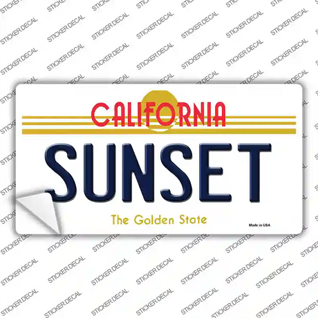 Sunset California Novelty Sticker Decal Small