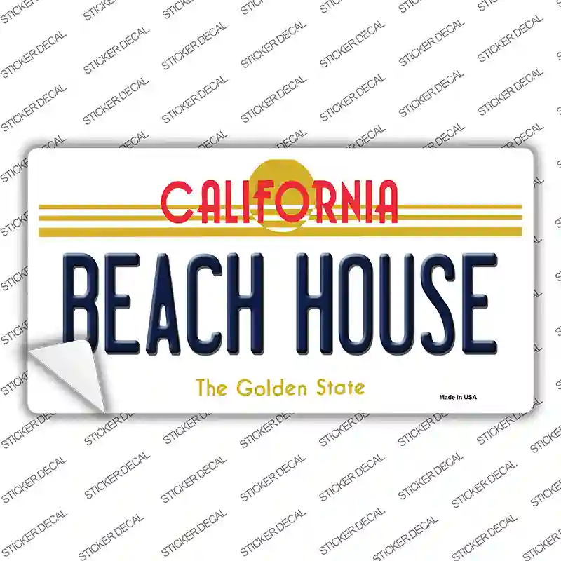 Beach House California Novelty Sticker Decal Small