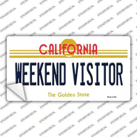 Weekend Vistor California Novelty Sticker Decal Small