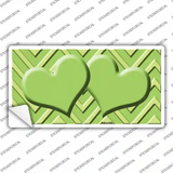 Lime Green Lighter Lime Green Heart Chevron Novelty Sticker Decal