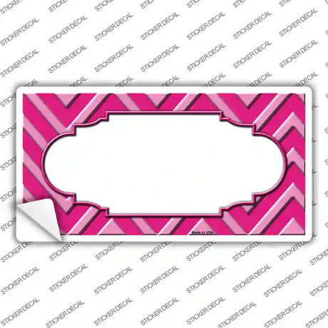 Pink Light Pink Scallop Chevron Novelty Sticker Decal