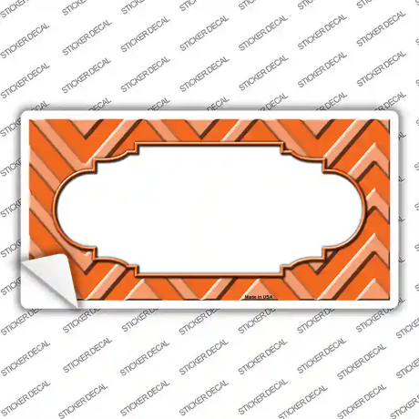 Orange Light Orange Scallop Chevron Novelty Sticker Decal
