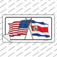 United States Costa Rica Crossed Flags Novelty Sticker Decal Small