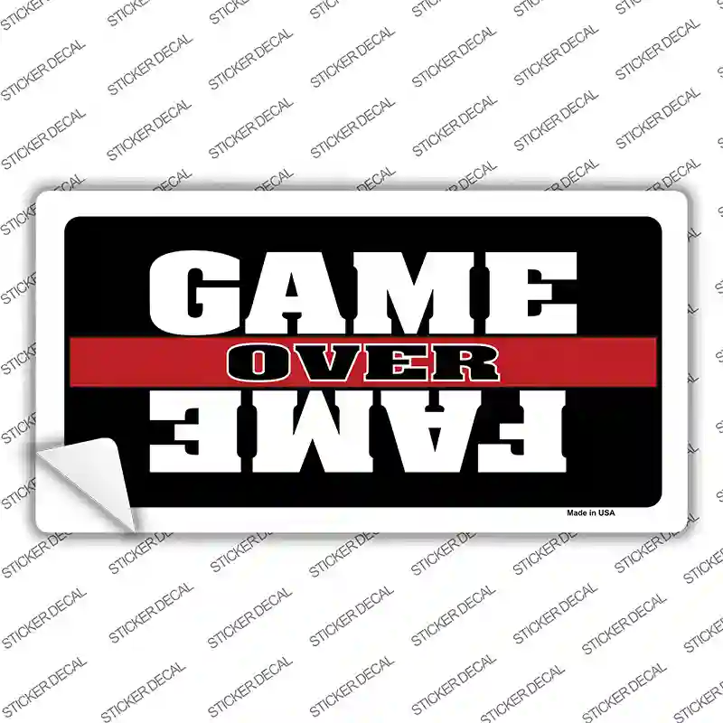Game Over Fame Novelty Sticker Decal