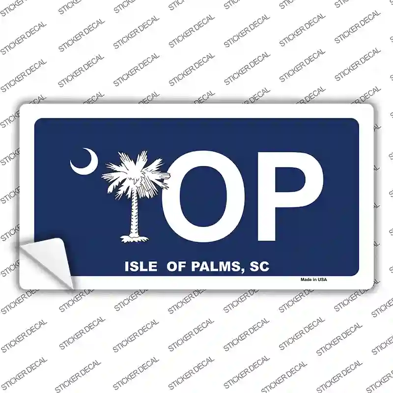 IOP Isle of Palms Blue Novelty Sticker Decal Small