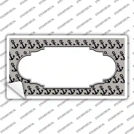 Grey Black Anchor Scallop Center Novelty Sticker Decal