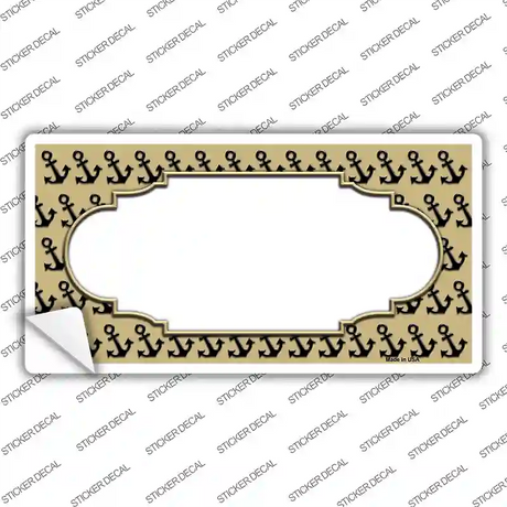Gold Black Anchor Scallop Center Novelty Sticker Decal