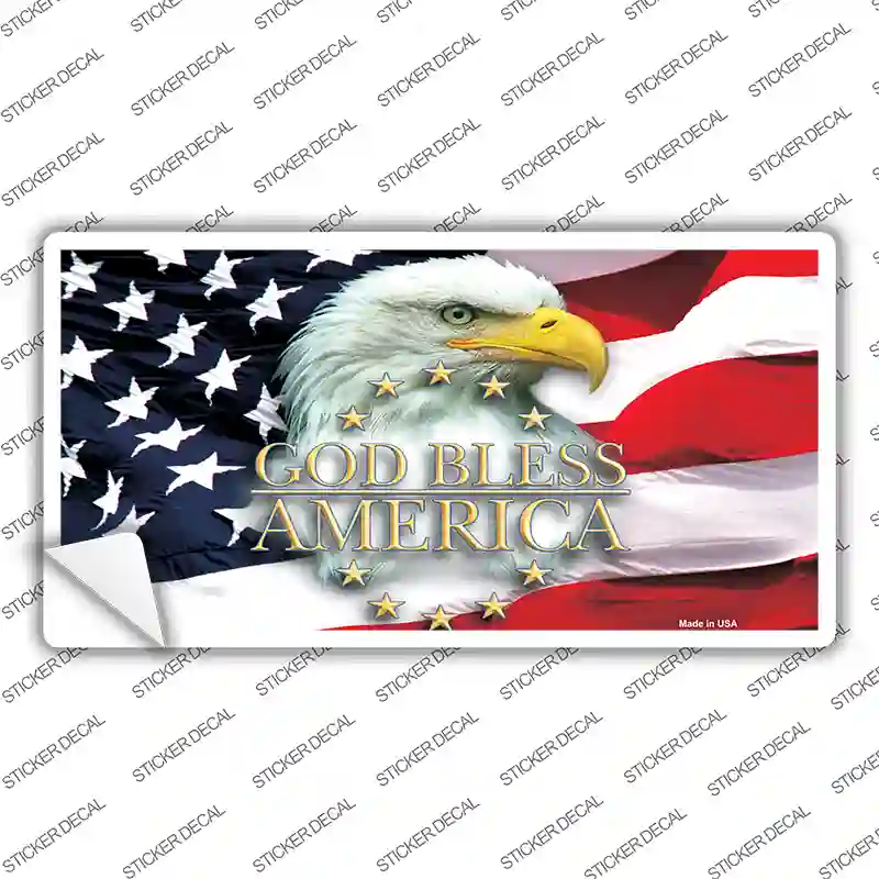 God Bless America Eagle Novelty Sticker Decal