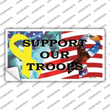 Support Our Troops Ribbon Novelty Sticker Decal Small