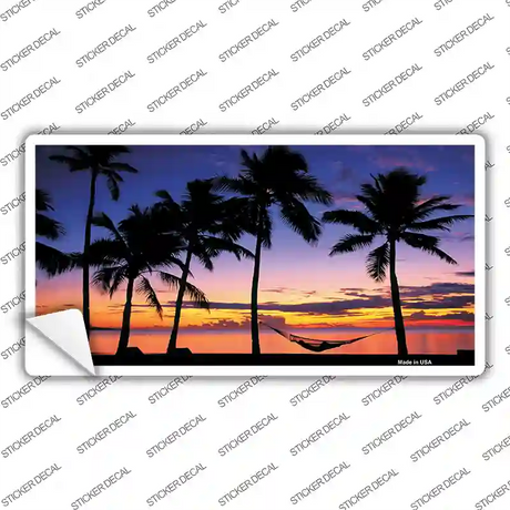 Sunset Hammock Novelty Sticker Decal Small