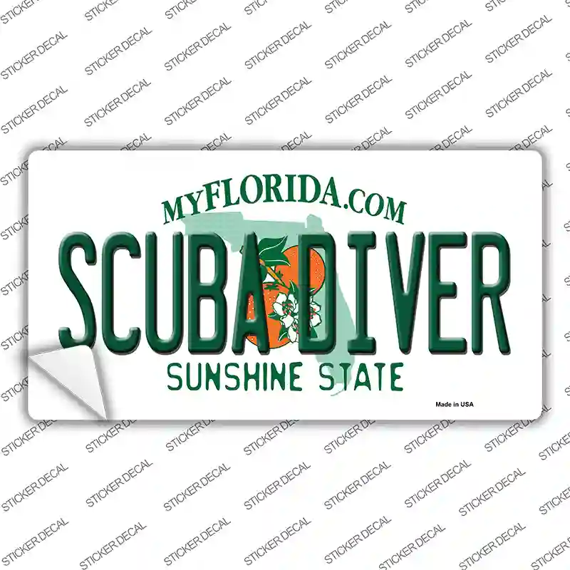 Scuba Diver Florida Novelty Sticker Decal Small