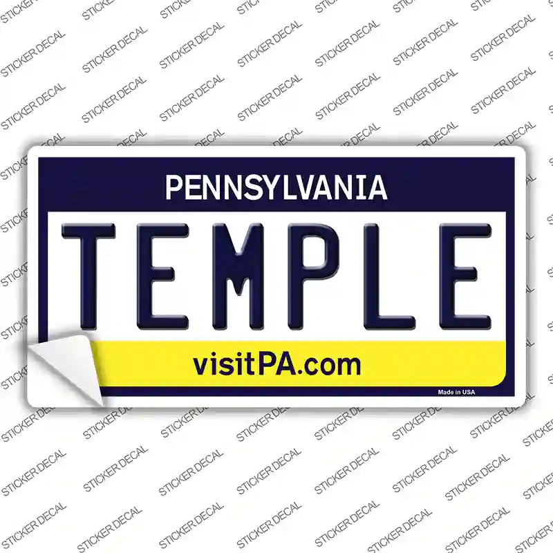 Temple Pennsylvania State Novelty Sticker Decal Small