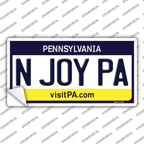 N Joy Pennsylvania State Novelty Sticker Decal Small