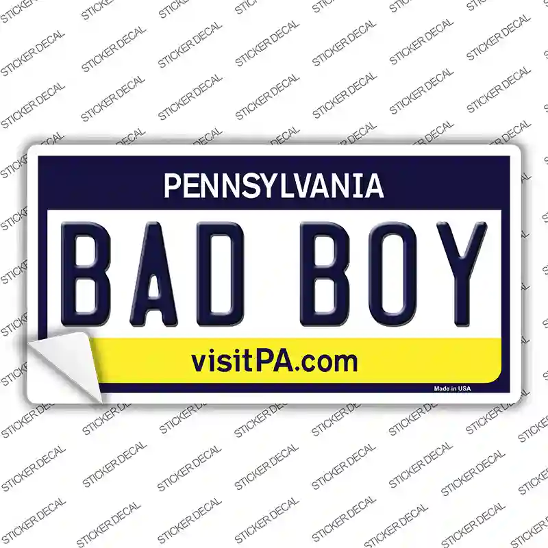 Bad Boy Pennsylvania State Novelty Sticker Decal Small