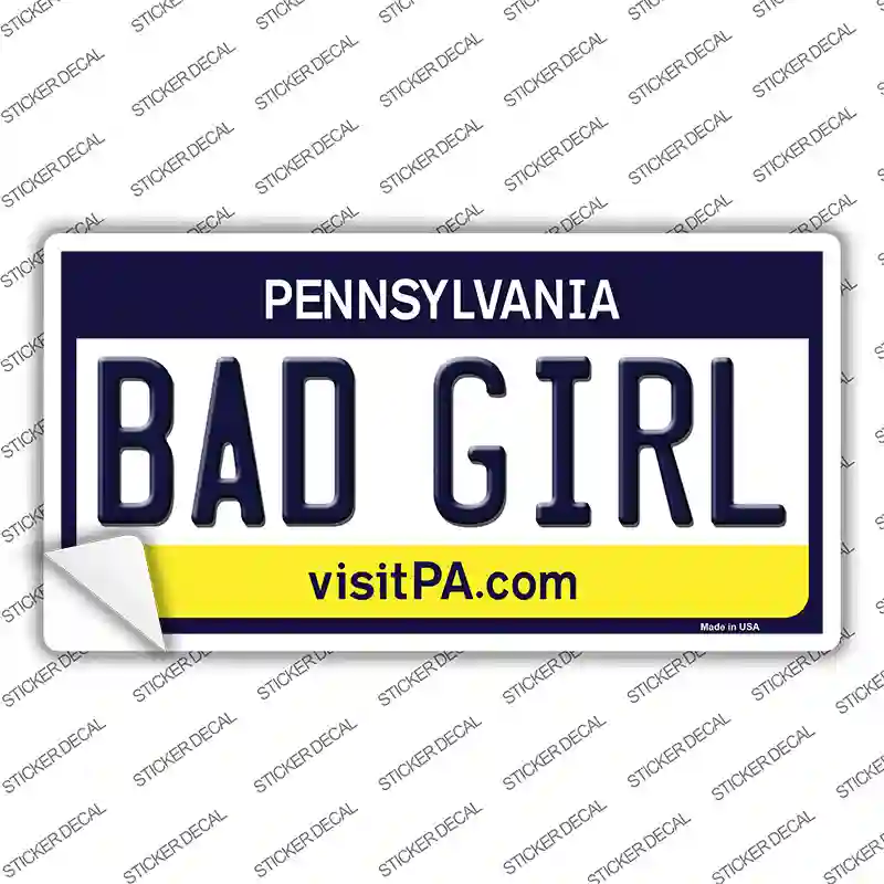 Bad Girl Pennsylvania State Novelty Sticker Decal Small