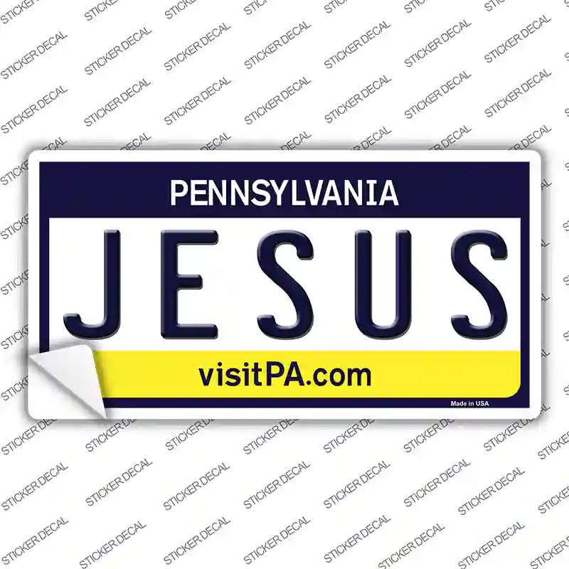 Jesus Pennsylvania State Novelty Sticker Decal Small