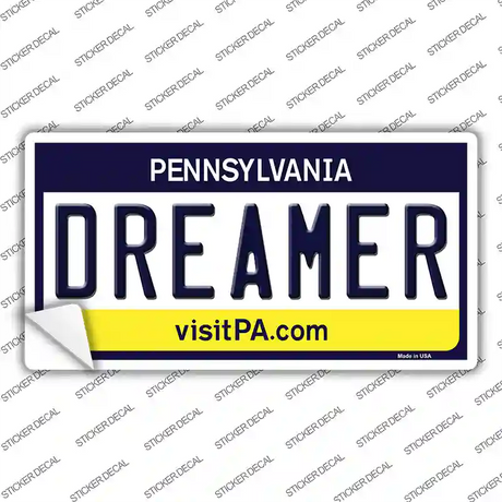 Dreamer Pennsylvania State Novelty Sticker Decal Small