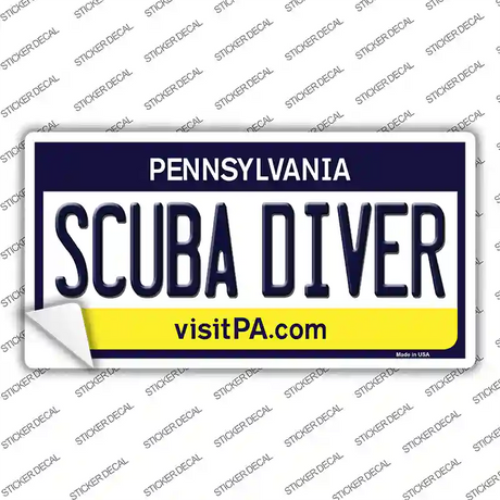 Scuba Diver Pennsylvania State Novelty Sticker Decal Small