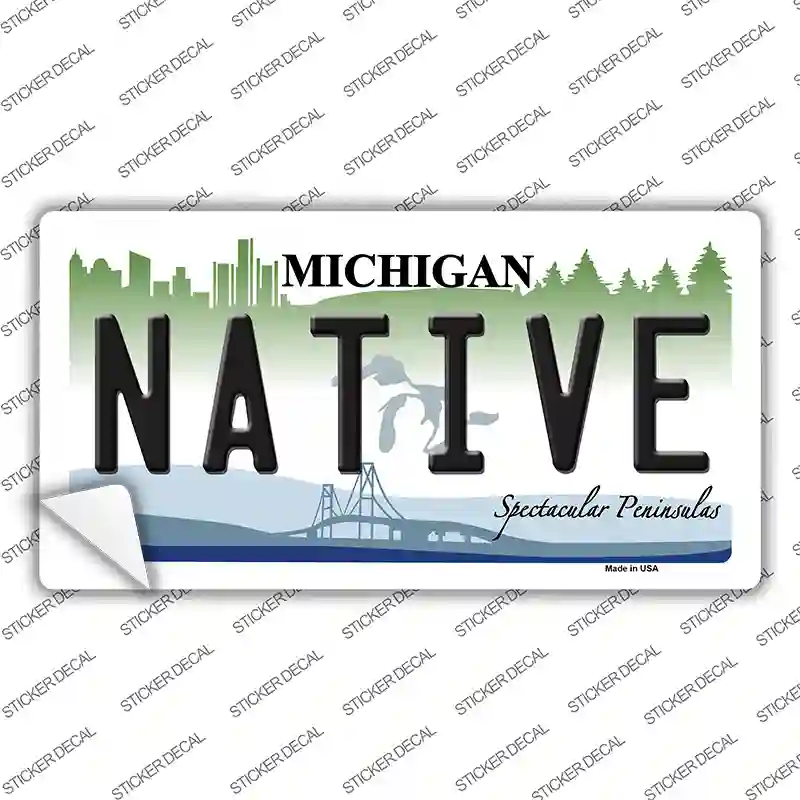 Native Michigan Novelty Sticker Decal Small