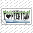 I Love Michigan Novelty Sticker Decal Small