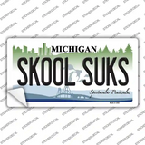 Skool Suks Michigan Novelty Sticker Decal Small