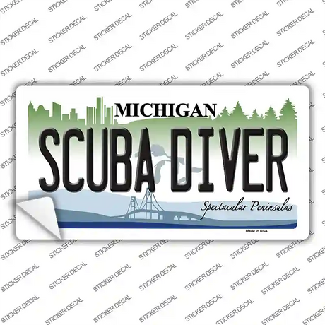 Scuba Diver Michigan Novelty Sticker Decal Small