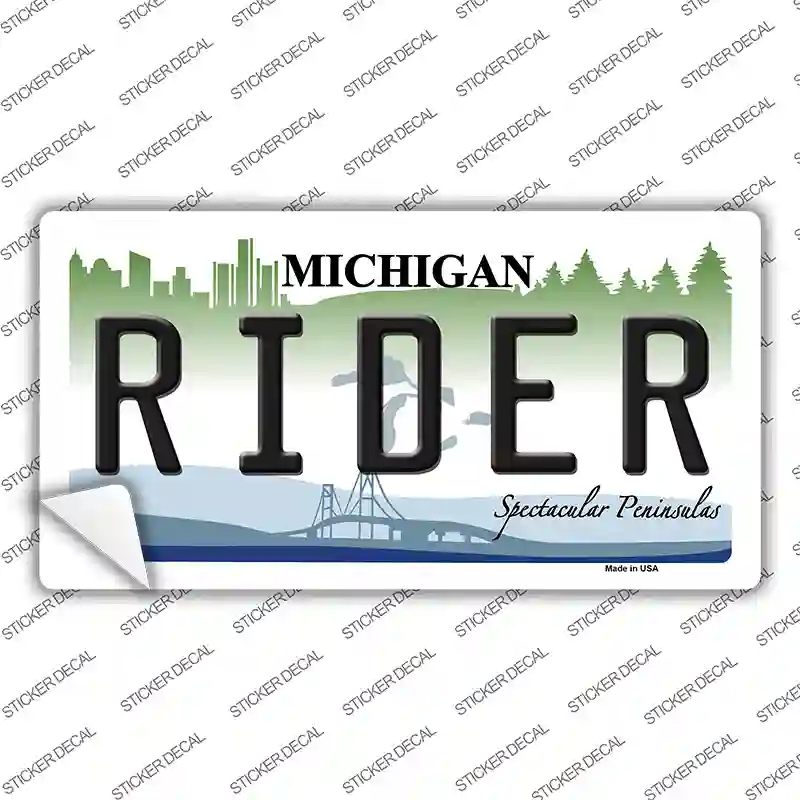 Rider Michigan Novelty Sticker Decal Small