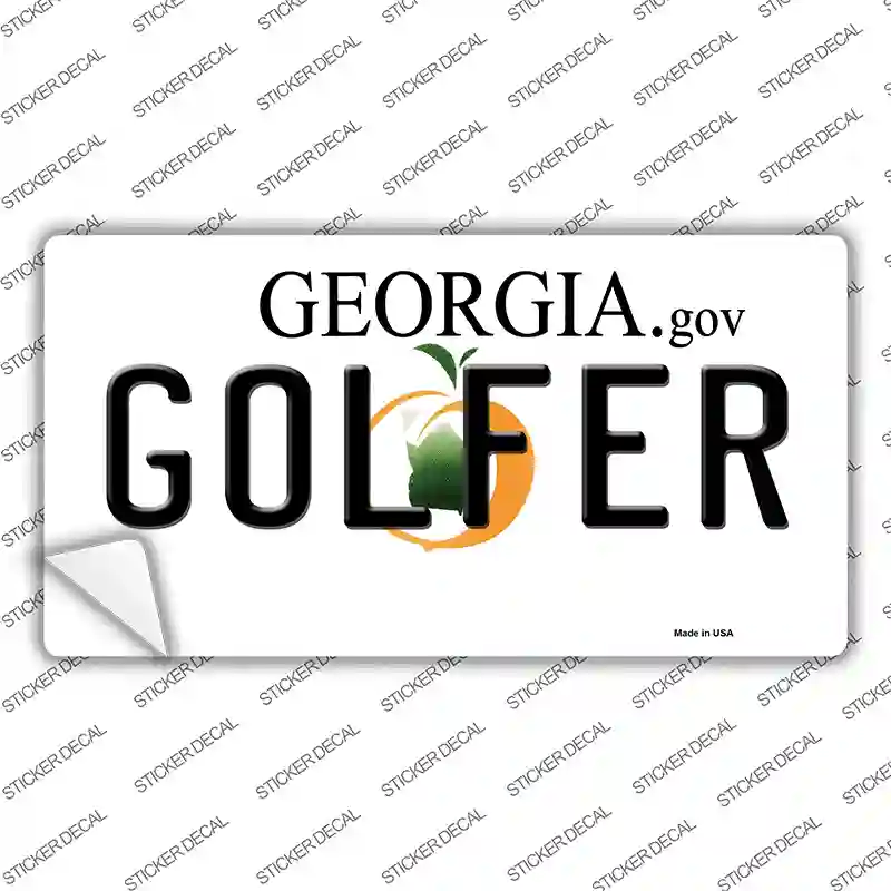 Golfer Georgia Novelty Sticker Decal Small