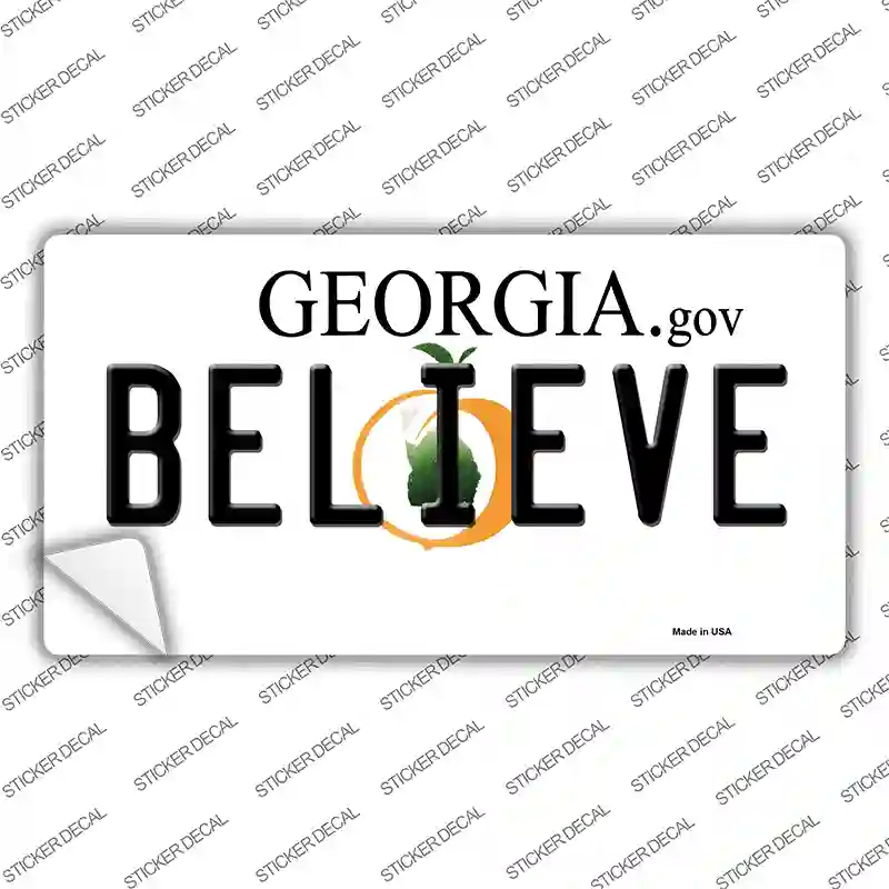 Believe Georgia Novelty Sticker Decal Small