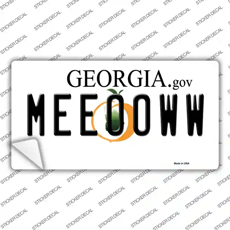 Meeooww Georgia Novelty Sticker Decal Small