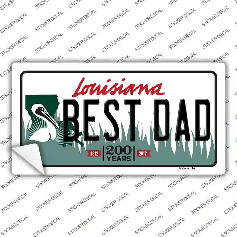 Best Dad Louisiana Novelty Sticker Decal Small