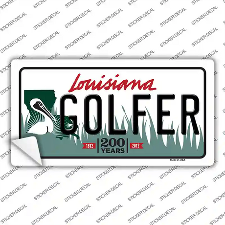 Golfer Louisiana Novelty Sticker Decal Small