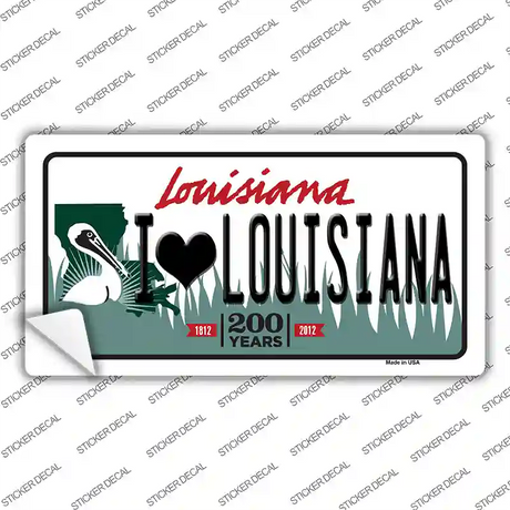 I Love Louisiana Novelty Sticker Decal Small