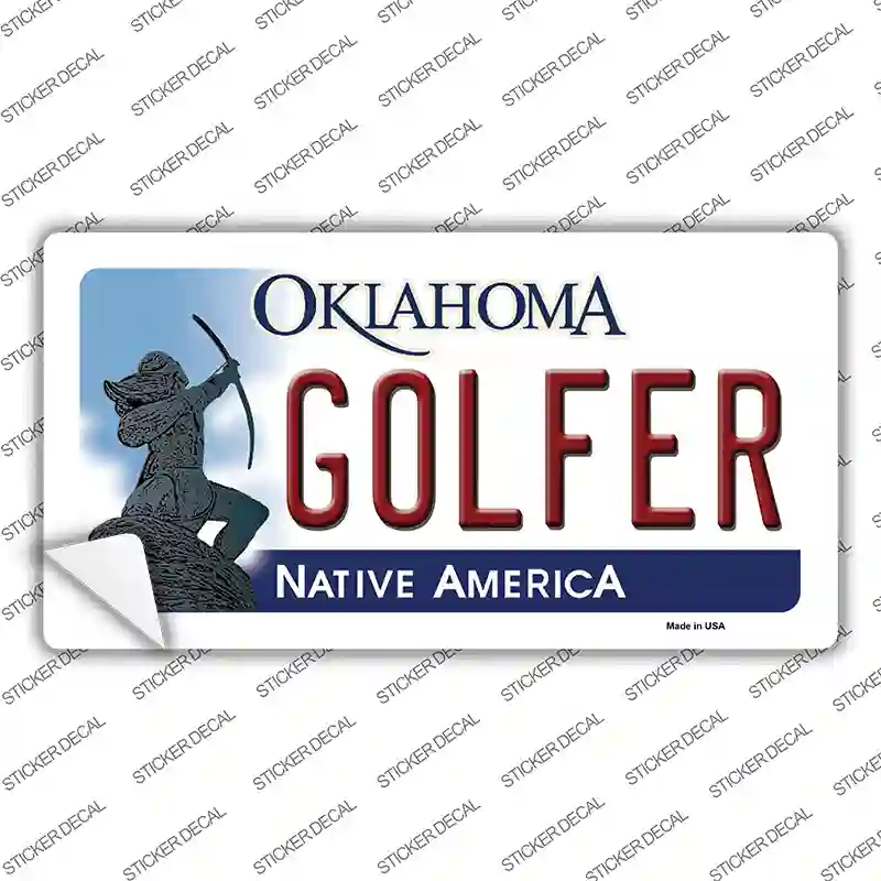 Golfer Oklahoma Novelty Sticker Decal