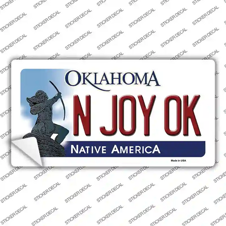 N Joy Ok Oklahoma Novelty Sticker Decal Small